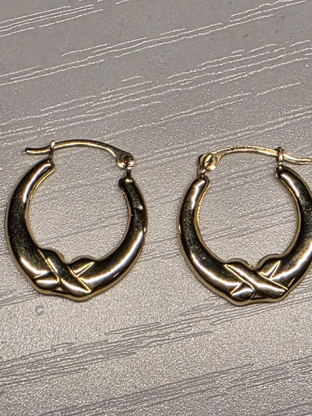 ✨️✨️ 14K Yellow Gold Knot X Hoop Earrings - Women Jewelry